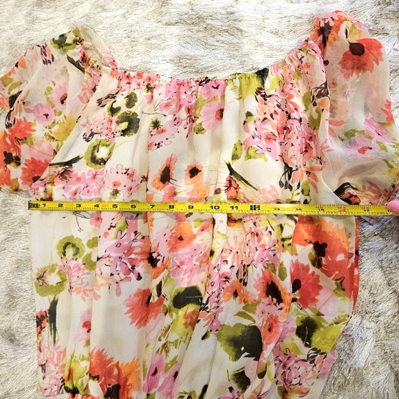 Boston Proper Floral off the Shoulder Top with Tiered Maxi Skirt - Picture 14 of 16